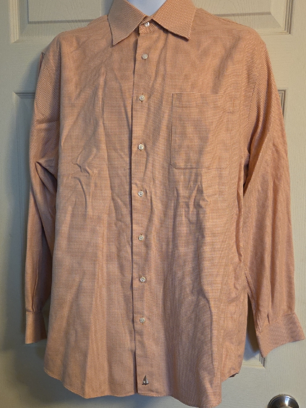 Nordstrom Men's Peach Micro-Check Dress Shirt